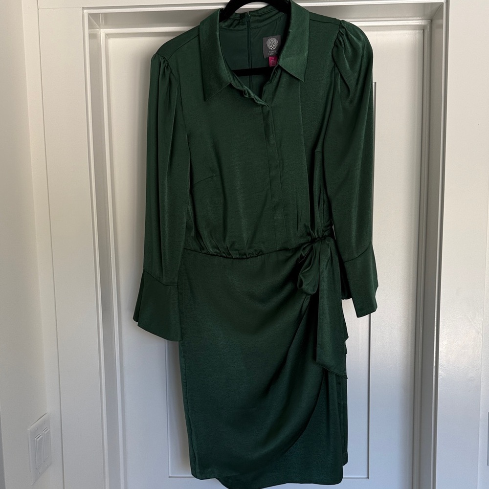 Vince Camuto Dark Green Long Sleeve Dress